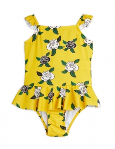 Preview: MINI RODINI Badeanzug Roses - gelb